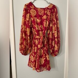 Pink floral fall dress